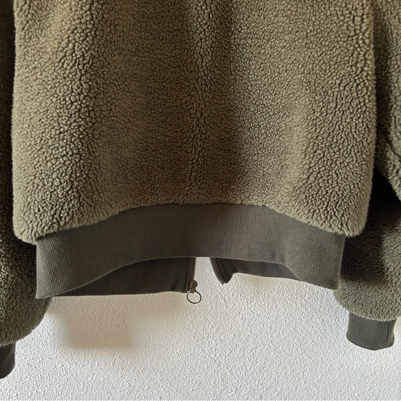 Sweet Rain Women’s Teddy Jacket Medium Olive Green Cozy Warm Casual Cozy Warm - Picture 10 of 11